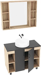 Grossman Мебель для ванной Флай 100 GR-3013 дуб сонома/серая – фотография-2